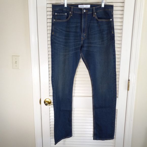 Signature Levi Strauss Jeans S51 Straight Size 36X34 (Actual 36X33.5") Dark Wash - Picture 1 of 15